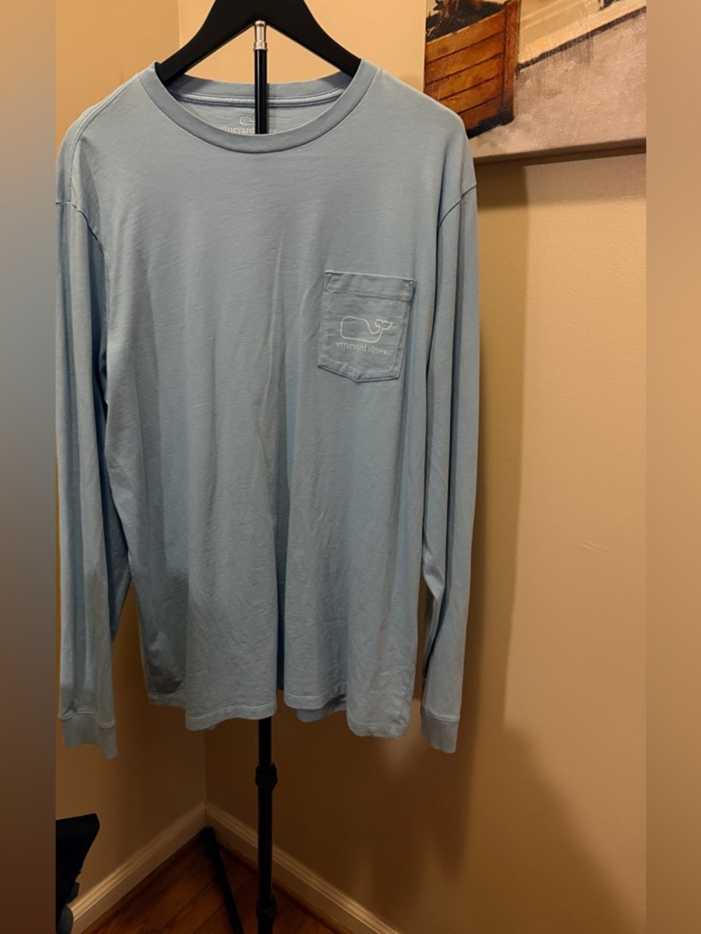 Vineyard Vines Men’s Light Blue Long-Sleeve Pocket Tee